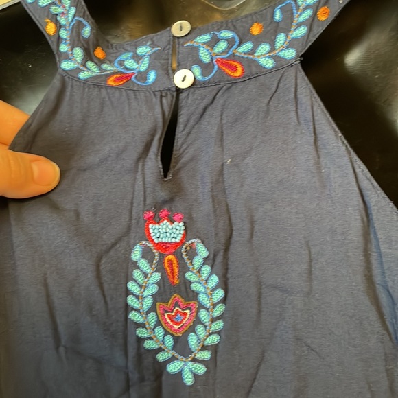 LulaSoul Navy Embroidered Dress Sz S - Picture 6 of 7